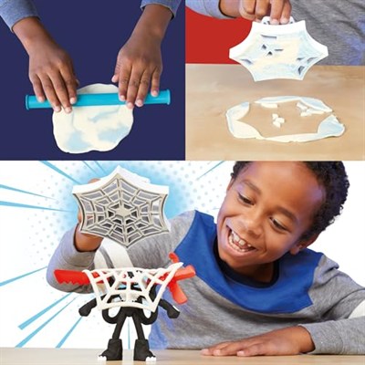 Play-Doh Marvel Spider-Man Fırlat ve İkiye Böl Kapışması Oyun Seti