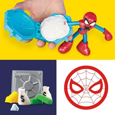 Play-Doh Marvel Spider-Man Fırlat ve İkiye Böl Kapışması Oyun Seti