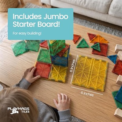 Playmags 150 Parça Manyetik Blok Set | 3D Magnet Yapı Taşları | Çocuklar için STEM Eğitici Oyuncak | Araba Dahil Yaratıcı ve Montessori Uyumlu Yapı Seti