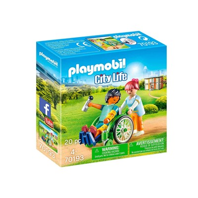 Playmobil City Life 70193 Tekerlekli Sandalyedeki Hasta, Yaşlar 4 ve Üzeri