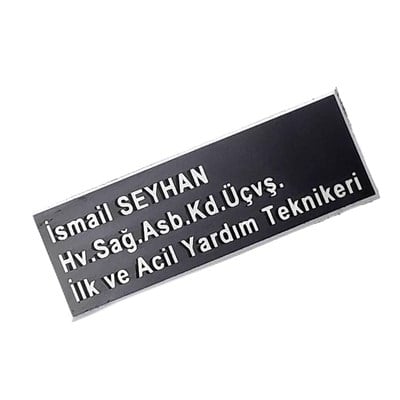 Pleksi Yaka İsimliği - Mıknatıslı - Sağlık Personeli İsimliği