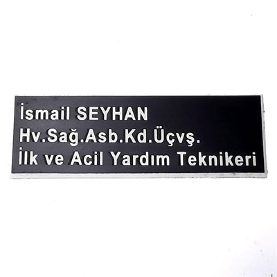 Pleksi Yaka İsimliği - Mıknatıslı - Sağlık Personeli İsimliği