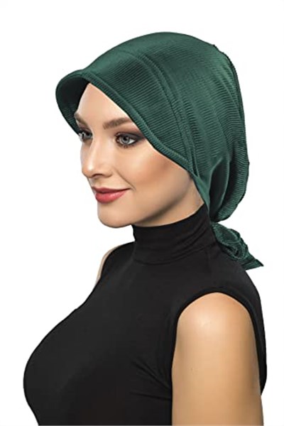 Plise Şapka Hazır Türban Tesettür Havuz Bonesi