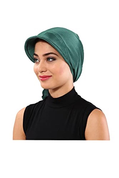 Plise Şapka Hazır Türban Tesettür Havuz Bonesi