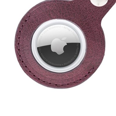 PLM Apple AirTag Uyumlu Deri Anahtarlık, Antik Mor