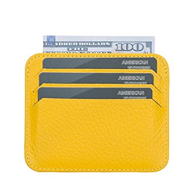 PLM Bouletta Pedro Slim Unisex Deri Kartlık FL12 Sarı
