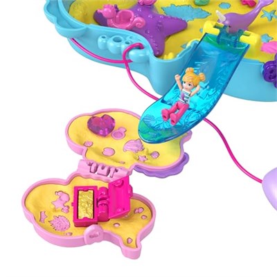 POLLY POCKET™ BABAM VE BEN™ denizatı çanta Polly Pocket Babam ve Ben denizatı çanta, 2 mikro bebek, evcil hayvanlar ve 13 aksesuar, 2si 1 arada çanta ve oyuncak ile Shani HWP03
