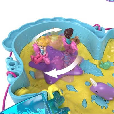 POLLY POCKET™ BABAM VE BEN™ denizatı çanta Polly Pocket Babam ve Ben denizatı çanta, 2 mikro bebek, evcil hayvanlar ve 13 aksesuar, 2si 1 arada çanta ve oyuncak ile Shani HWP03