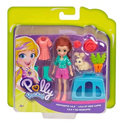 Polly Pocket ve Hayvan Dostu Oyun Seti, Hoptastic Lila Bebek, Hayvanı ve Aksesuarları GDM11