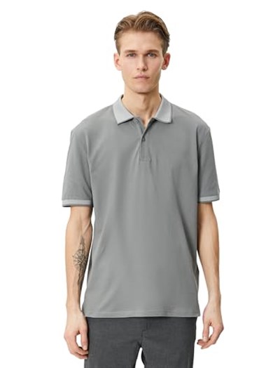 Polo Yaka Tişört Slim Fit Kısa Kollu Yaka Detaylı