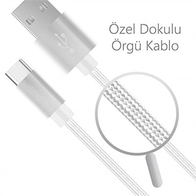 Polosmart PSM06 1 Metre Beyaz Lightning Hızlı Şarj Kablosu,Beyaz