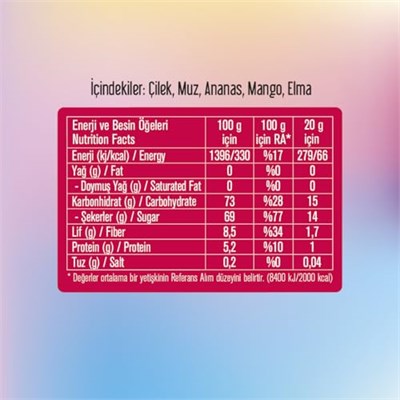 PolS Freeze Fresh Dondurularak Kurutulmuş Fruit Mix 20 Gr - Seçenekler: Fruit Mix, Ahududu, Ananas, Böğürtlen, Elma, Kivi, Mango...