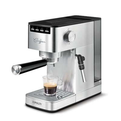 Polti Coffea P10S Manuel Espresso ve Cappuccino Kahve Makinesi, Öğütülmüş Kahve ve E.S.E ile Uyumlu, 44 mm Kapsüller, Süt Asansörü için Buharlı Süt, Çıkarılabilir 1,3 L Tank, Gümüş