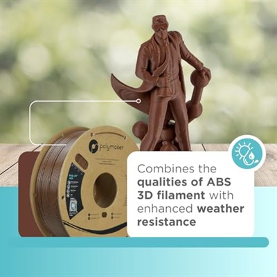 Polymaker ASA Filament 1,75 mm Ordu Kahverengi, 1kg ASA 3D Yazıcı Filamenti, Isıya ve Hava Koşullarına Dayanıklı - ASA 3D Filament Dış Mekan Fonksiyonel Parçaları Basmak için Mükemmel, Boyutsal