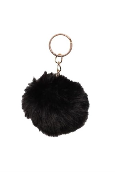 Ponpon Tüylü Peluş Yumuşak Anahtarlık, Dekoratif Aksesuar, 14 cm, Karışık Renkler