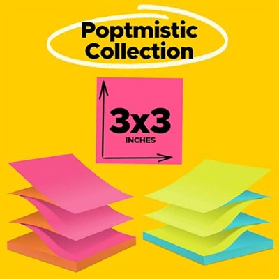 Pop-up Refill, 4 dönüşümlü olarak Cape renkler, 3 x 3, 100/Pad, 12 PADS/PACK, 12 Pad olarak satılır