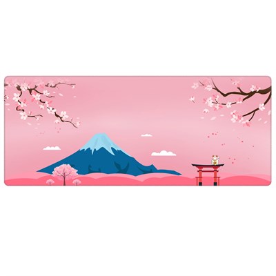 Porge Gamer Mouse Pad 90x40 Mouse Pad XXL Büyük Pembe Oyuncu Mousepad (Pembe Fuji, 90x40 cm 3mm kalınlık) - Seçenekler: 70x30 cm, 80x30 cm, 90x40 cm