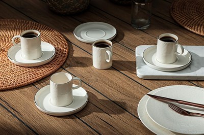 Porland Illusion Platin 4 Kişilik Kahve Takımı 90cc