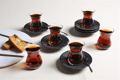 Porland Seasons Siyah 6 Kişilik Çay Takımı