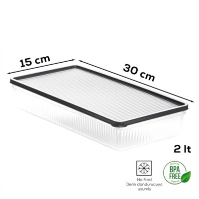 Porsima 1101 4 lü Dikdörtgen No-Frost Derin Dondurucu Çok Amaçlı Yiyecek Saklama Kabı Seti