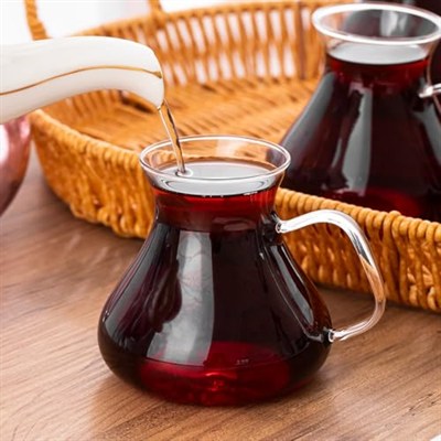 Porsima 16043 Ehl-i Keyf 6lı Borosilikar Cam Çay Bardağı Seti 200 ml