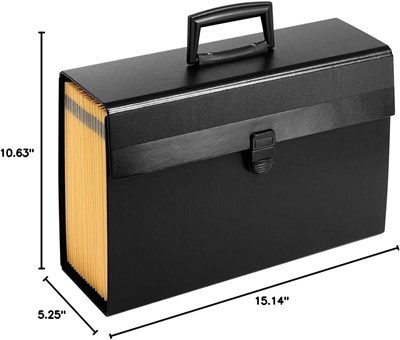 Portafile Expanding Organizer with 19 Pockets, Letter, Black