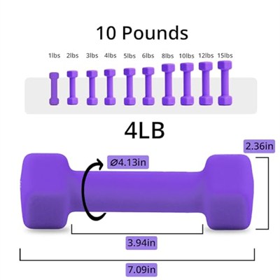 Portzon 2li Neopren Dambıl Seti ile Uyumlu 10 Renk Seçeneği, 1-15 Lb, Kaymaz, Yuvarlanmaz, Altıgen Şekil