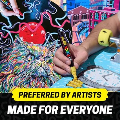 Posca Full Set 8 Akrilik Boya Kalemi Ters Çevrilebilir Orta Uçlu Kalem Uçları, Posca Kalemleri Kaya Boyama, Kumaş, Cam Boya, Metal Boya ve Grafiti için Akrilik Boya İşaretleyicileridir