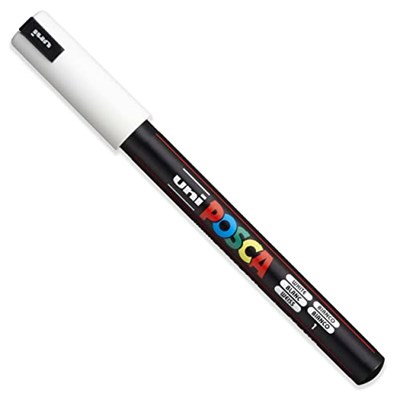 Posca - Ultra İnce - İnce Boya Marker Kalem Seti - PC-1MR, PC-1M, PC-3M - Beyaz Mürekkep - 3lü Paket