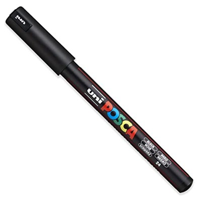 Posca - Ultra İnce - İnce Boya Marker Kalem Seti - PC-1MR, PC-1M, PC-3M - Siyah Mürekkep - 3lü Paket