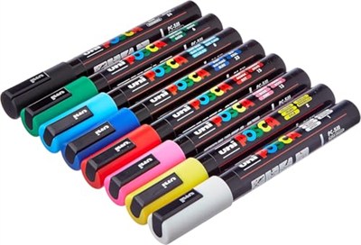 Posca UNI PC 5M Basic Set - 8li Marker Paketi