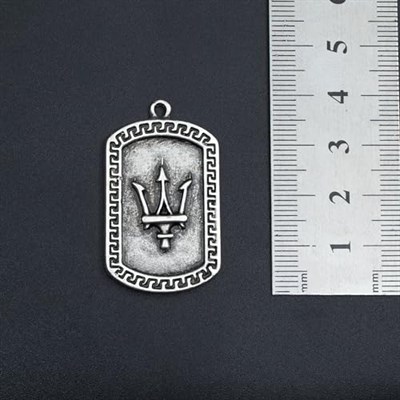 Poseidon - Mızrak Örme Zincir Kolye - Gümüş Kaplama - Erkek Kadın Kolye - No:1589