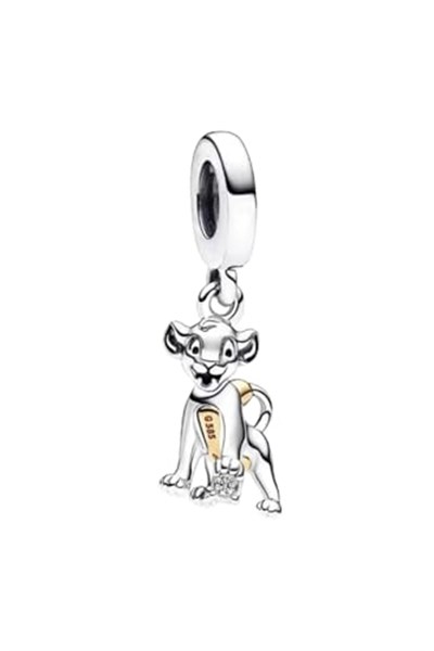 POSEİDONS JEWELLERY 100. Yıla Özel Tasarım Simba Aslan Kral Charm Gold Gümüş Tek Ebat