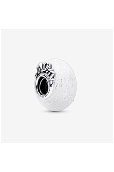 POSEİDONS JEWELLERY (77) Işıltılı Beyaz Murano Cam Mum&Love Charm beyaz Tek Ebat