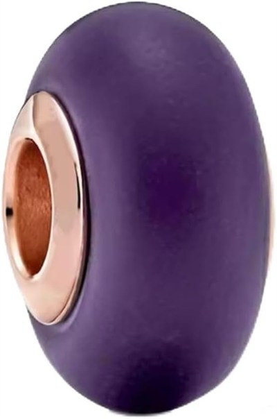 POSEİDONS JEWELLERY 925 Ayar Mat Mor Murano Cam Charm-1