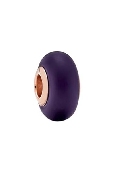 POSEİDONS JEWELLERY 925 Ayar Mat Mor Murano Cam Charm-1