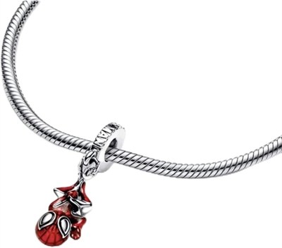 POSEİDONS JEWELLERY Asılı Örümcek Adam Sallantılı Charm Kırmızı Tek Ebat