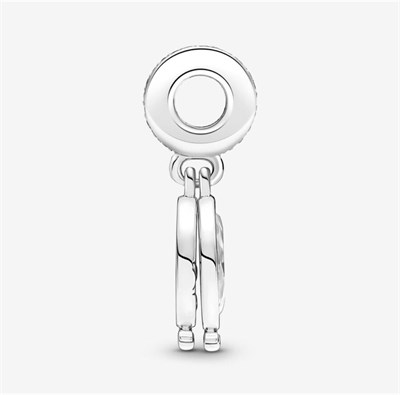 POSEİDONS JEWELLERY Büyütülmüş Yıldız Çift Sallantılı Charm Gümüş Tek Ebat