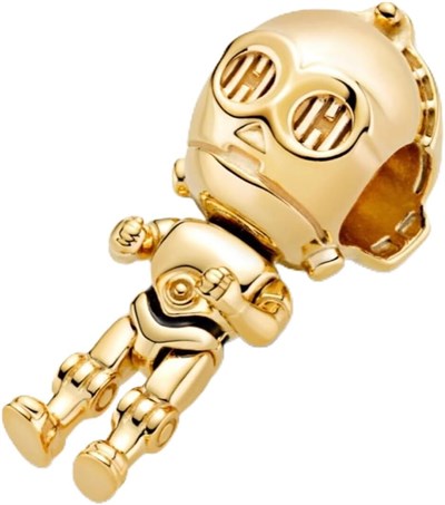 POSEİDONS JEWELLERY C-3po™ Charm Gold Tek Ebat