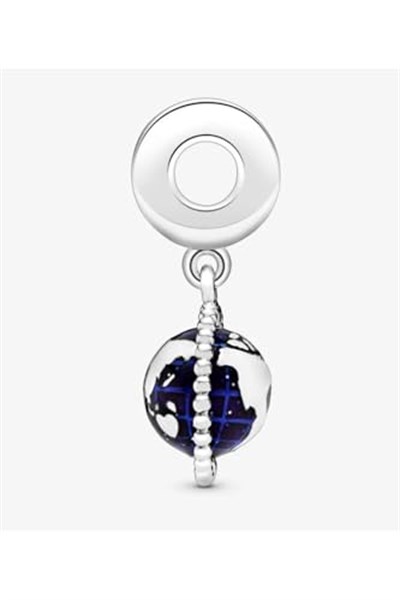 POSEİDONS JEWELLERY Dönen Dünya Sallantılı Charm Mavi Tek Ebat