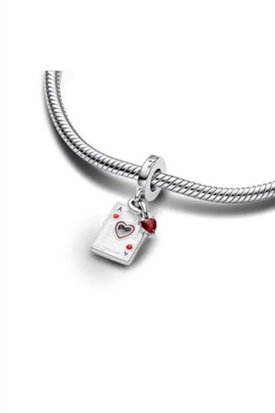 POSEİDONS JEWELLERY Gümüş KÖTÜLER Kupa Kızı Çift Sallantılı Charm Gümüş Tek Ebat