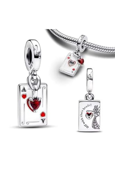 POSEİDONS JEWELLERY Gümüş KÖTÜLER Kupa Kızı Çift Sallantılı Charm Gümüş Tek Ebat