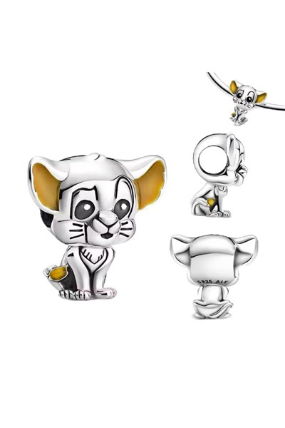 POSEİDONS JEWELLERY Gümüş Lion King Simba Charm Gümüş Tek Ebat