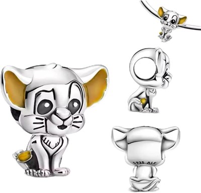 POSEİDONS JEWELLERY Gümüş Lion King Simba Charm Gümüş Tek Ebat