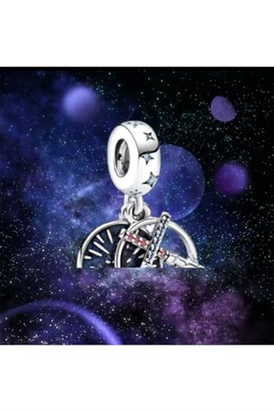 POSEİDONS JEWELLERY Jedi Kılıcı 925 Ayar Gümüş Charm Yeşil Tek Ebat