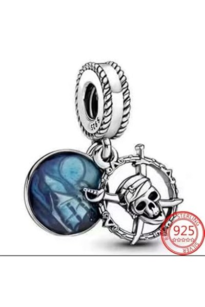 POSEİDONS JEWELLERY Karayip Korsanları Dangle Charm Mavi Tek Ebat