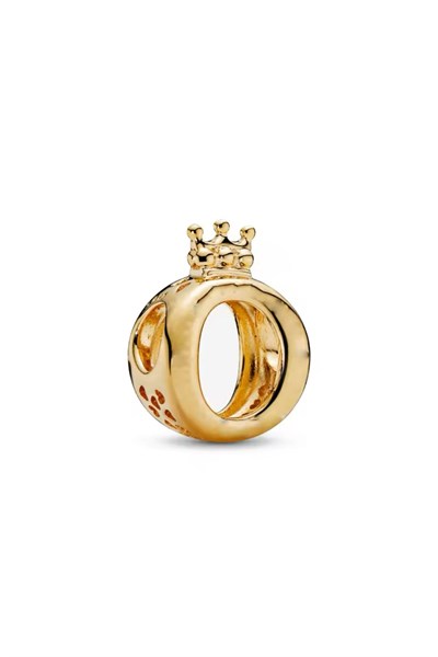 POSEİDONS JEWELLERY Taç O Logo Charm Gold Tek Ebat