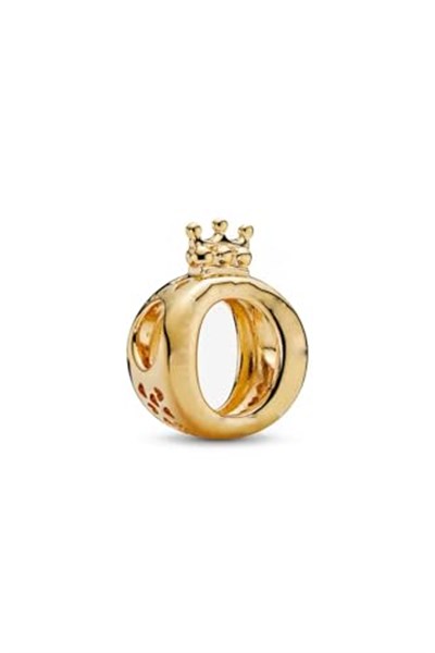 POSEİDONS JEWELLERY Taç O Logo Charm Gold Tek Ebat