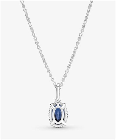 POSEİDONS JEWELLERY Tarz Işıltılı Büyük Mavi Taşlı Kolye Mavi 45 cm