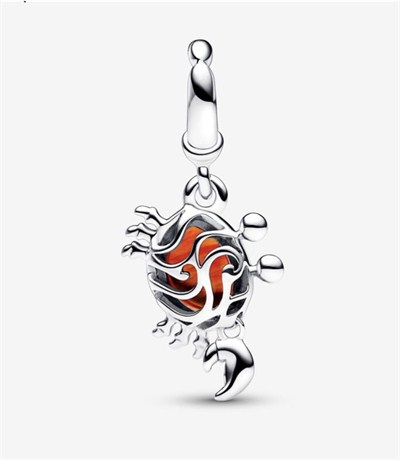 POSEİDONS JEWELLERY The Little Mermaid Sebastian Crab Dangle Charm Turuncu Tek Ebat